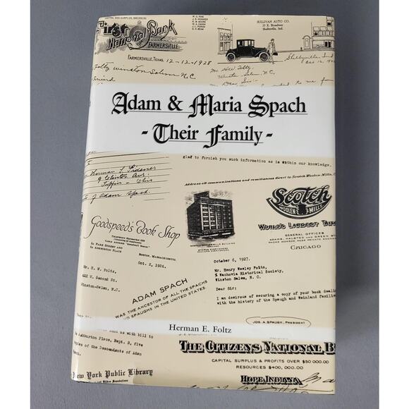 Vintage Adam & Maria Spach Family Genealogy Book Foltz 1998 Hardcover Signed - Picture 1 of 16